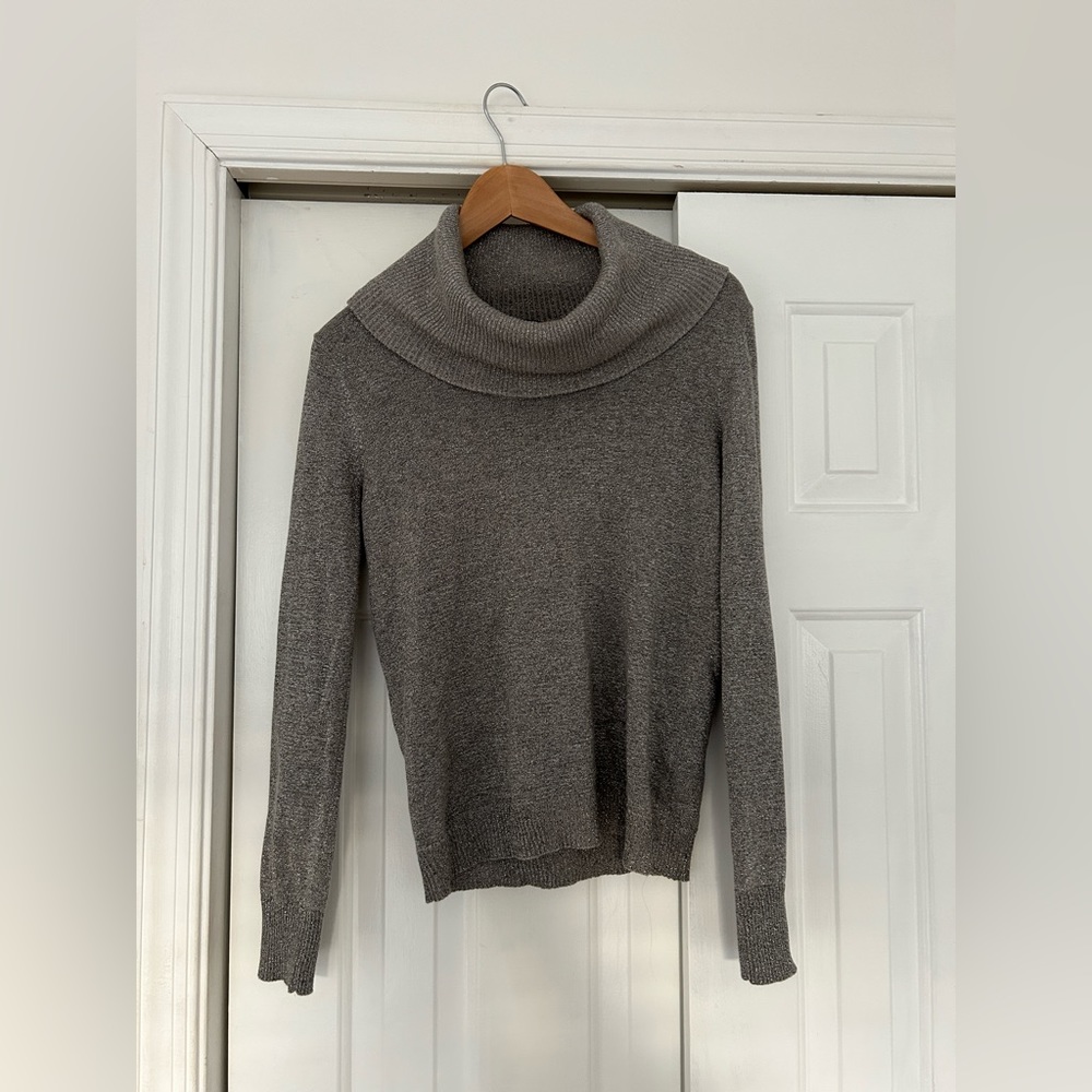 Jones New York Silver Cowlneck Sweater